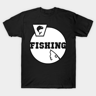 Fishing Birthday Gift Shirt. Includes a Fish and a Fishing Rod. T-Shirt